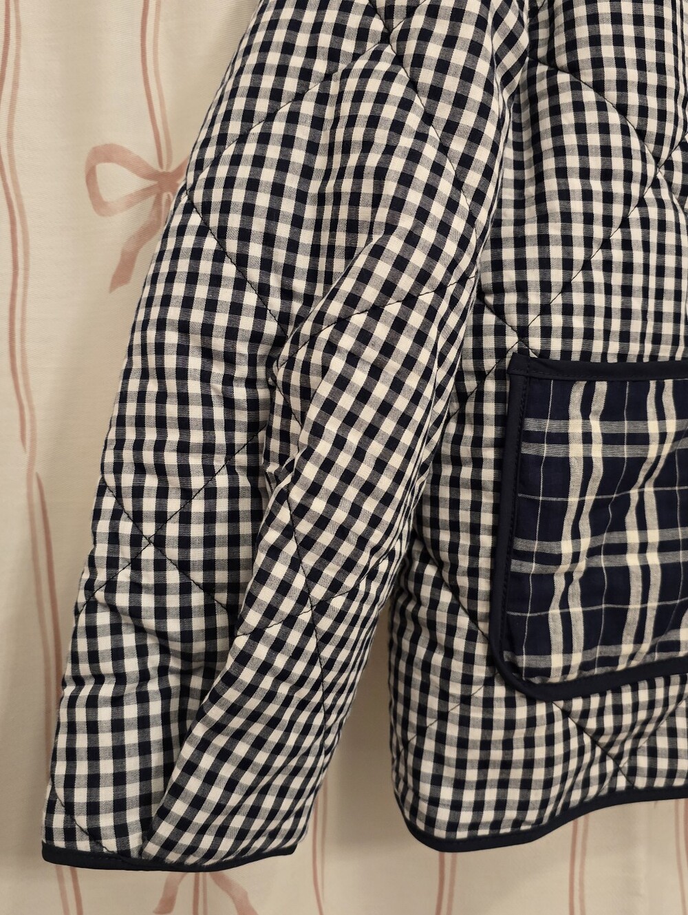 NWT Lisa Says Gah Lyra Quilted Jacket in Midnight Check Mix - Picture 3 of 9